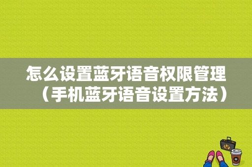 怎么設(shè)置藍(lán)牙語音權(quán)限管理（手機(jī)藍(lán)牙語音設(shè)置方法）